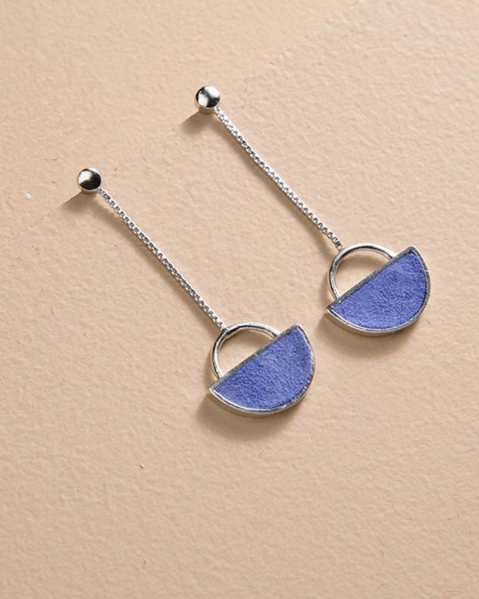 boucle d'oreille Hanae bleu peri