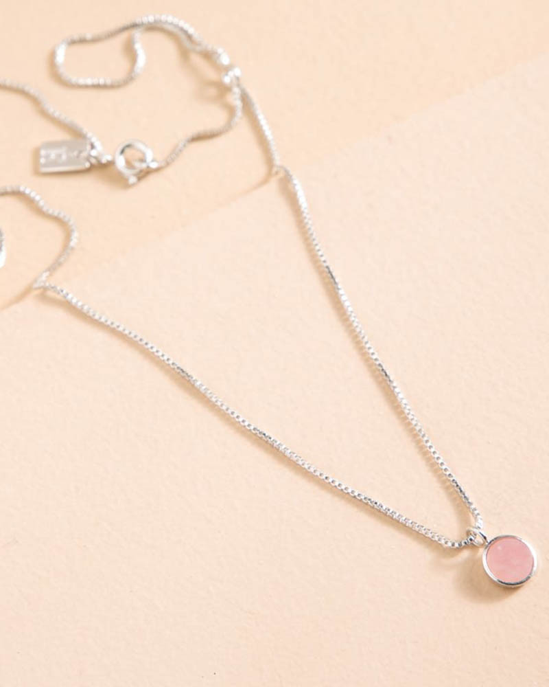 Collier Rivoli pink opal