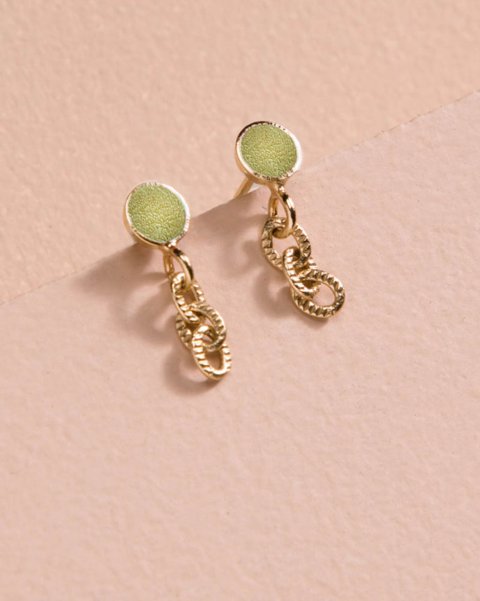 Boucles d'oreilles vert metallic