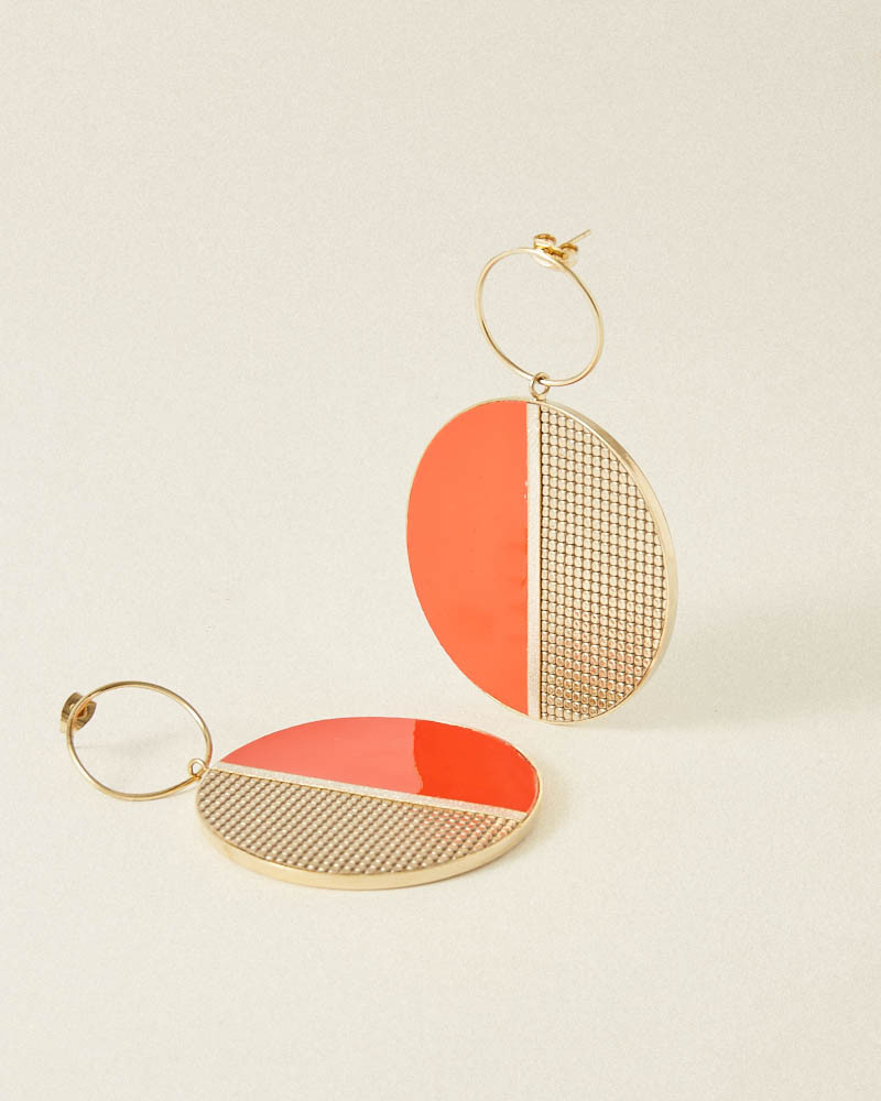 Boucles d'oreilles Olivia orange blood