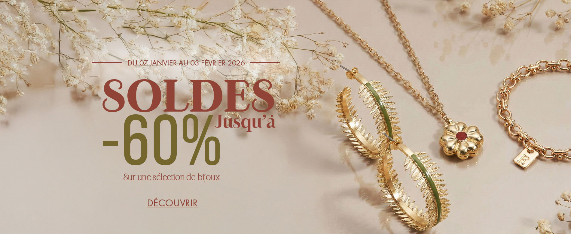 Soldes d'hiver : -60% sur une sélection de bijoux du 7 janvier au 3 février